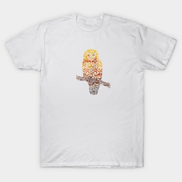 Swirly Owl T-Shirt by CarolinaMatthes